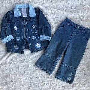 Floral Denim Outfit-18 months